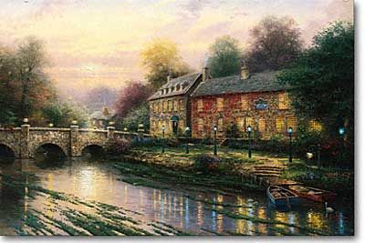 THOMAS KINKADE 18X27 Secondary Market Art: "LAMPLIGHT INN GPCNV"