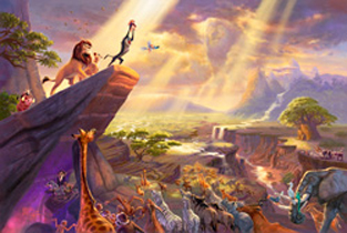 THOMAS KINKADE 18X27 Secondary Market Art: "LION KING GPCNV"
