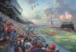 THOMAS KINKADE 18X27 Secondary Market Art: "NASCAR THUNDER SPCNV"
