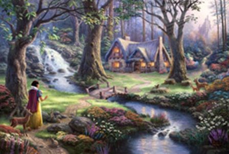 THOMAS KINKADE 18X27  Secondary Market Art: "SNOW WHITE COTTAGE SR"