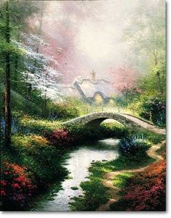 THOMAS KINKADE 20X16 Secondary Market Art: "BROOKSIDE HIDEAW PPCNV"