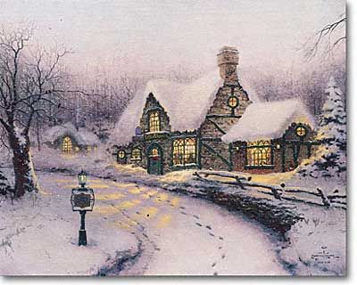 THOMAS KINKADE 24X20 Secondary Market Art: "OLDE PORTER GIFT"