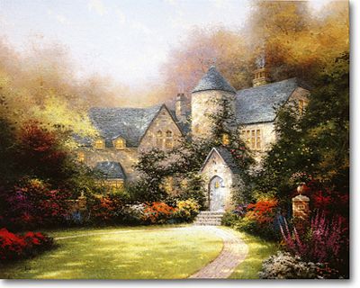 THOMAS KINKADE 24X30 Secondary Market Art: "BEYOND AUTUMN GATE"