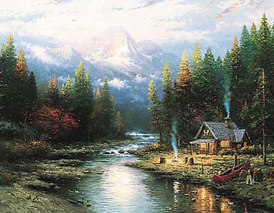 THOMAS KINKADE 24X30 Secondary Market Art: "END PERF DAY II CNV"