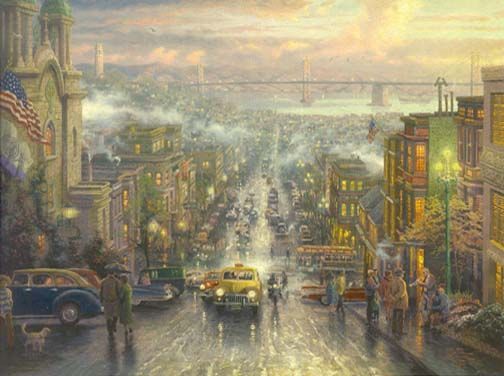 THOMAS KINKADE 26X34 Secondary Market Art: "HEART SAN FRANCISC CNV"