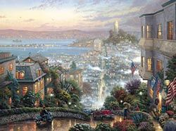 THOMAS KINKADE 26X34 Secondary Market Art: "SF LOMBARD ST"