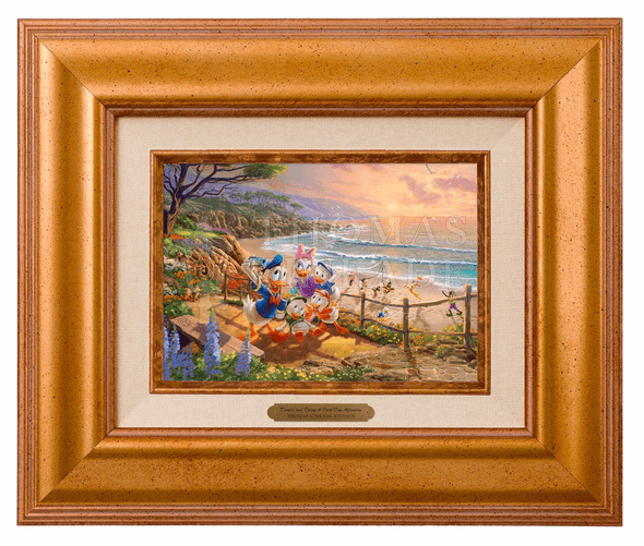 Thomas Kinkade 5" x 7" Framed Brushworks:"Disney Donald and Daisy A Duck Day Afternoon"