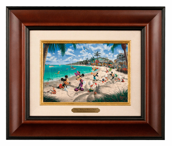 Thomas Kinkade 5" x 7" Framed Brushworks:"Disney Mickey and Minnie in Florida"