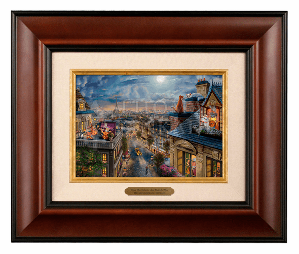 Thomas Kinkade 5" x 7" Framed Brushworks:"Disney The Aristocats Love Under the Moon"