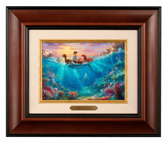 Thomas Kinkade 5" x 7" Framed Brushworks:"Disney The Little Mermaid Falling in Love"