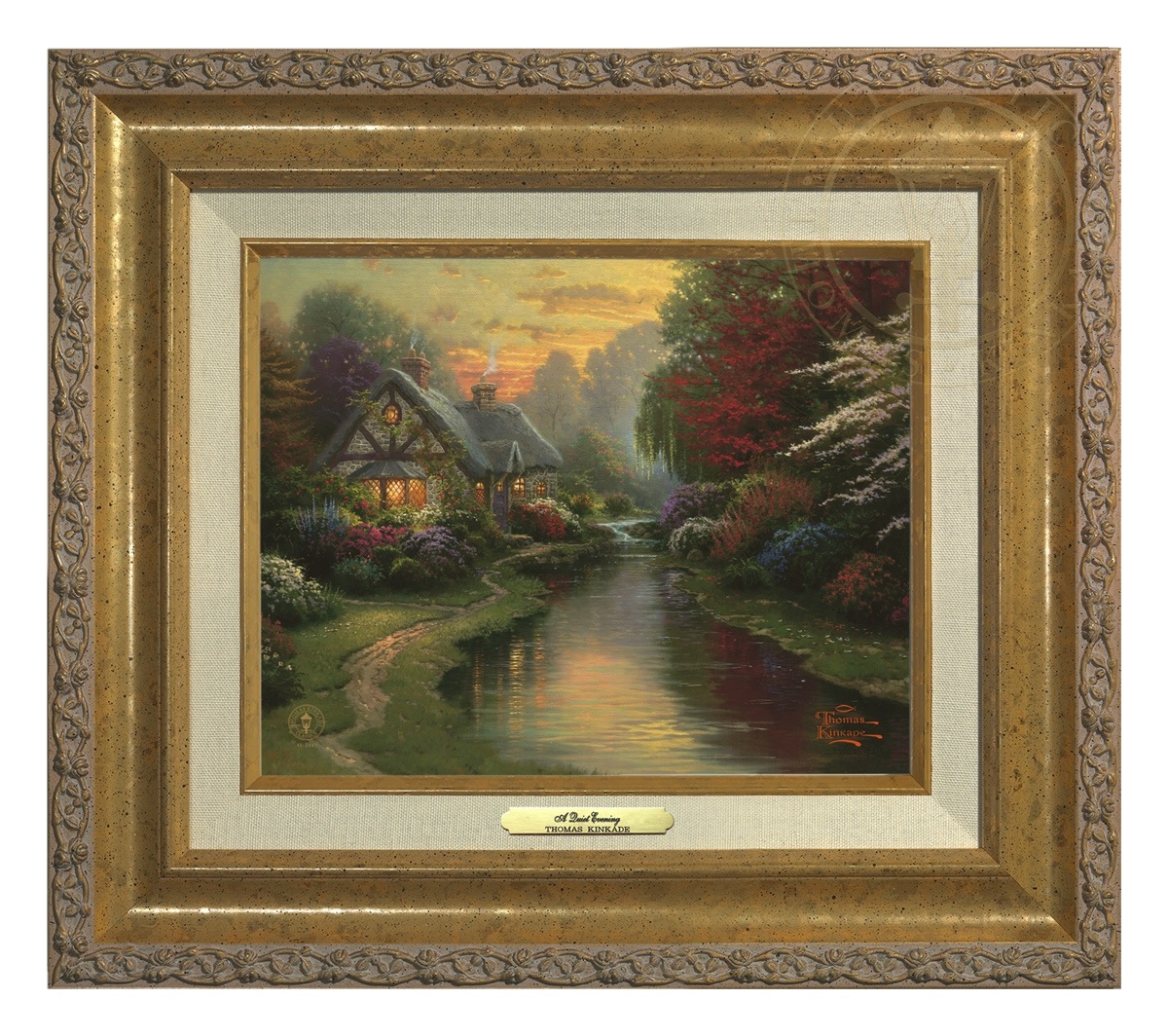 Thomas Kinkade 8" x 10" Framed Canvas Classics:"A Quiet Evening"