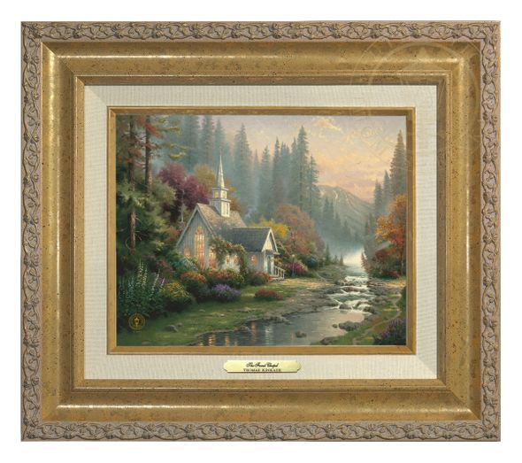 Thomas Kinkade 8" x 10" Framed Canvas Classics:"The Forest Chapel"