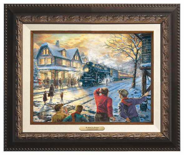 Thomas Kinkade 9" x 12" Framed Canvas Classics:"All Aboard for Christmas"