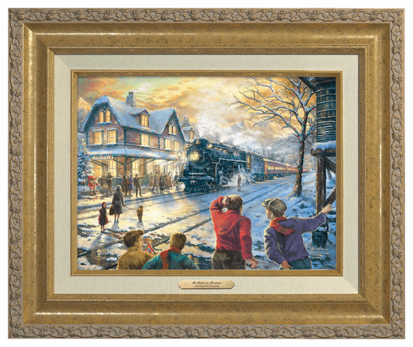 Thomas Kinkade 9" x 12" Framed Canvas Classics:"All Aboard for Christmas"
