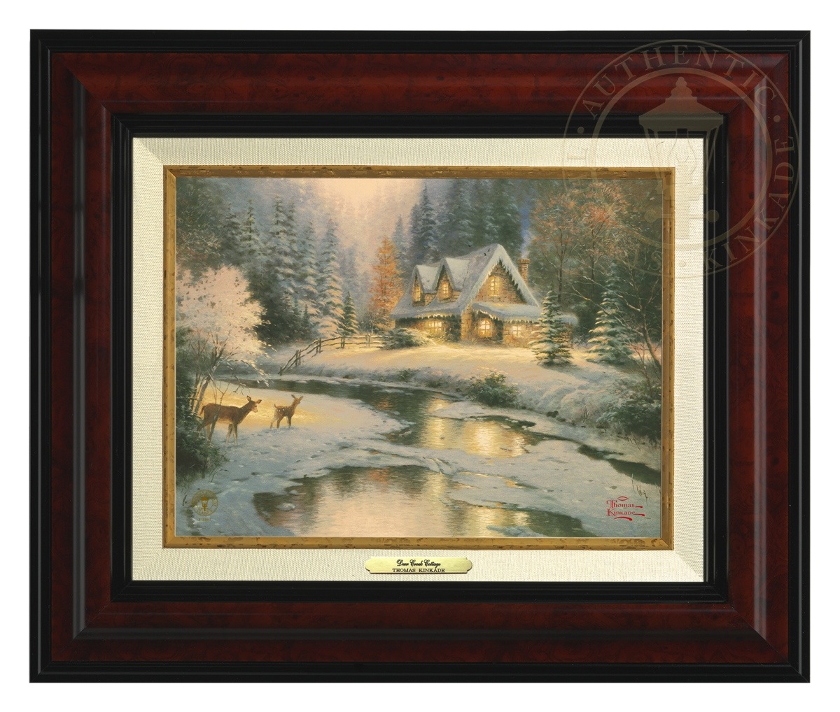 Thomas Kinkade 9" x 12" Framed Canvas Classics:"Deer Creek Cottage"