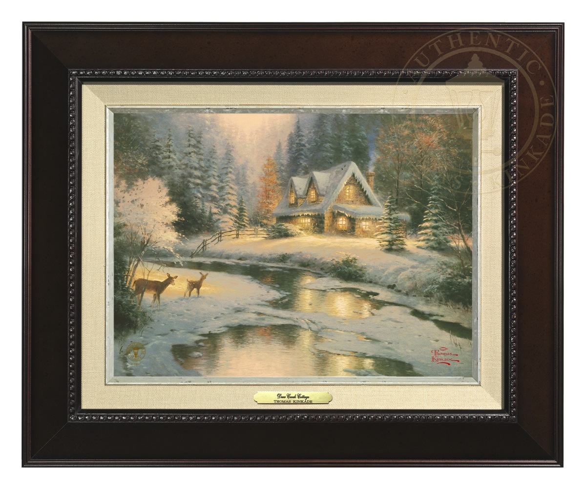 Thomas Kinkade 9" x 12" Framed Canvas Classics:"Deer Creek Cottage"