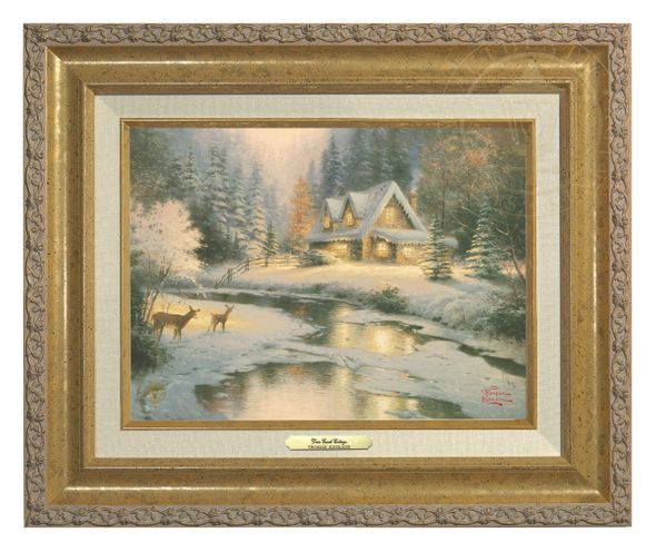 Thomas Kinkade 9" x 12" Framed Canvas Classics:"Deer Creek Cottage"