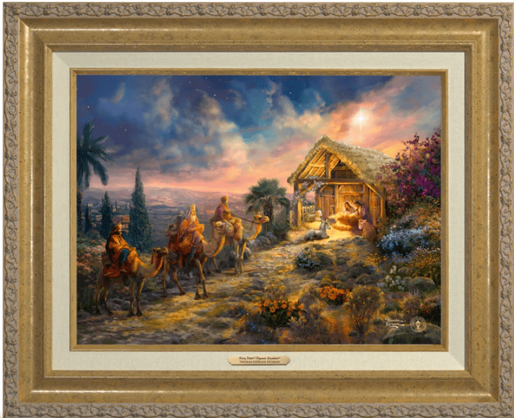 Thomas Kinkade 12x16 Framed Canvas Classics:"Away in the Manger"