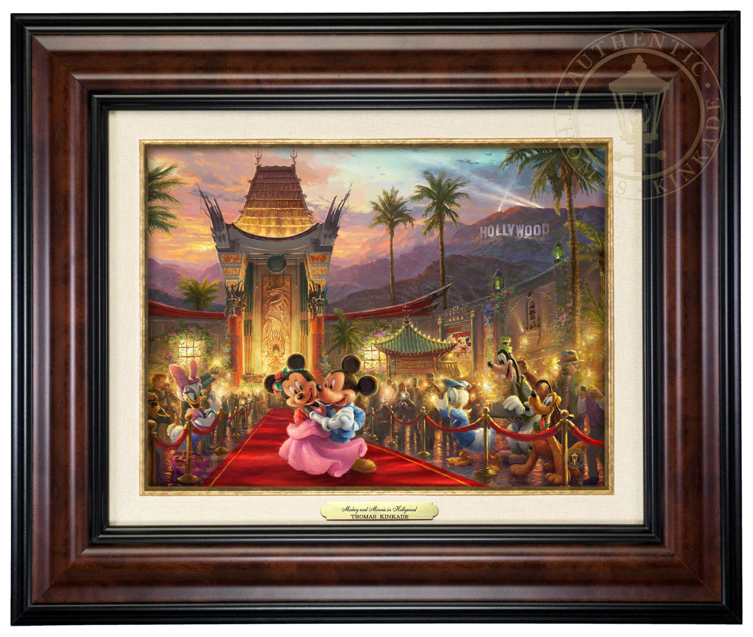 Thomas Kinkade 9" x 12" Framed Canvas Classics:"Disney Mickey and Minnie in Hollywood"