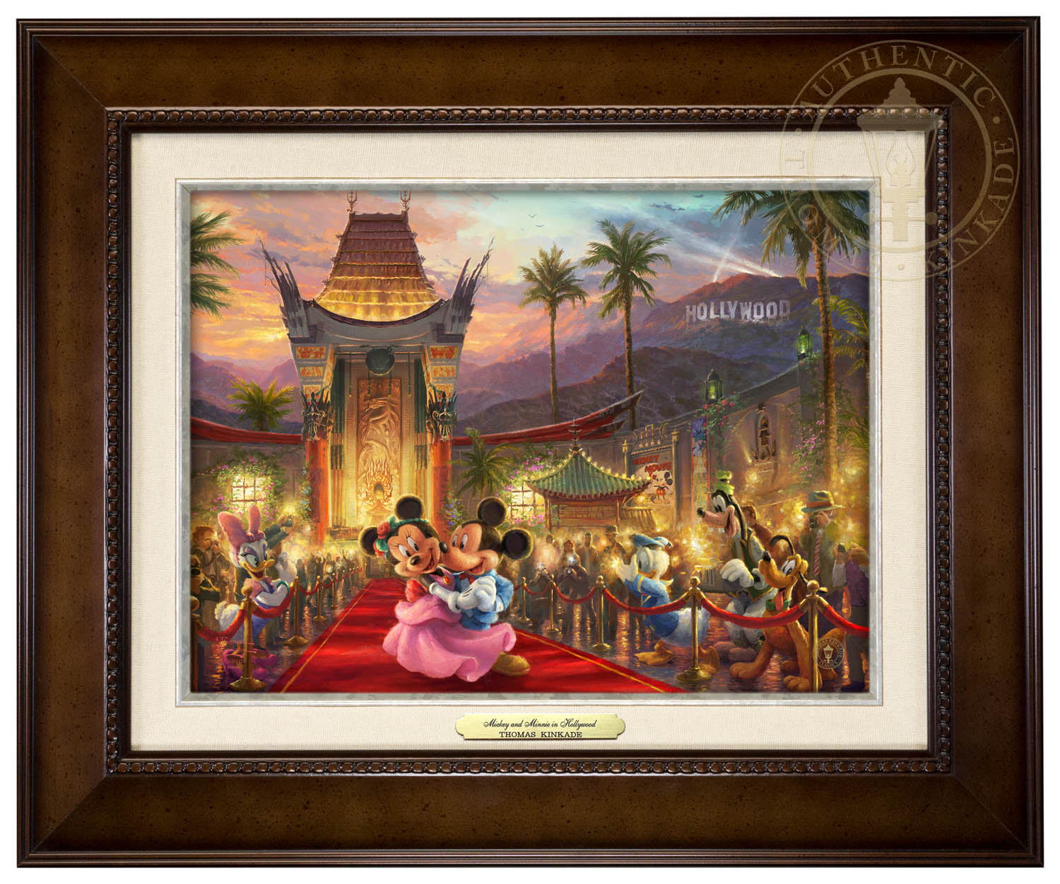 Thomas Kinkade 9" x 12" Framed Canvas Classics:"Disney Mickey and Minnie in Hollywood"