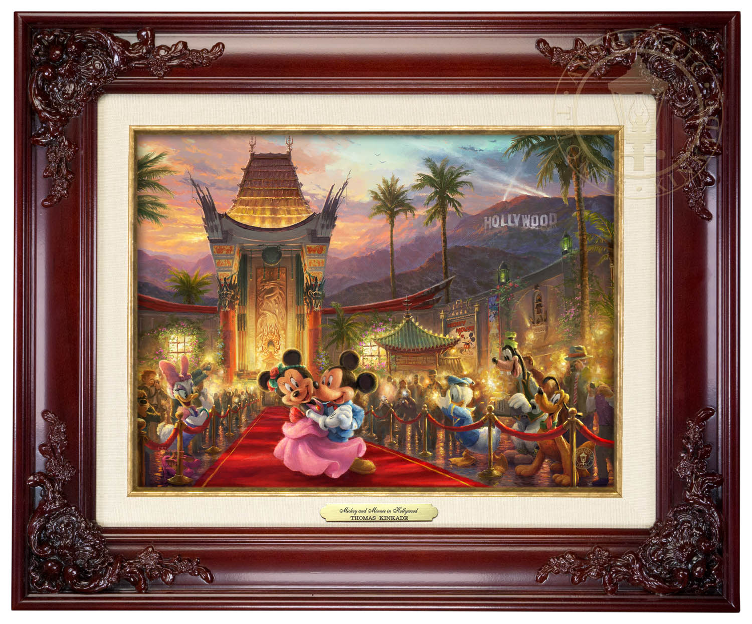 Thomas Kinkade 9" x 12" Framed Canvas Classics:"Disney Mickey and Minnie in Hollywood"