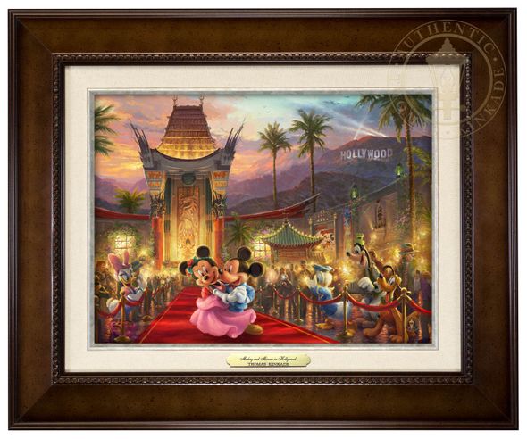Thomas Kinkade 9" x 12" Framed Canvas Classics:"Disney Mickey and Minnie in Hollywood"