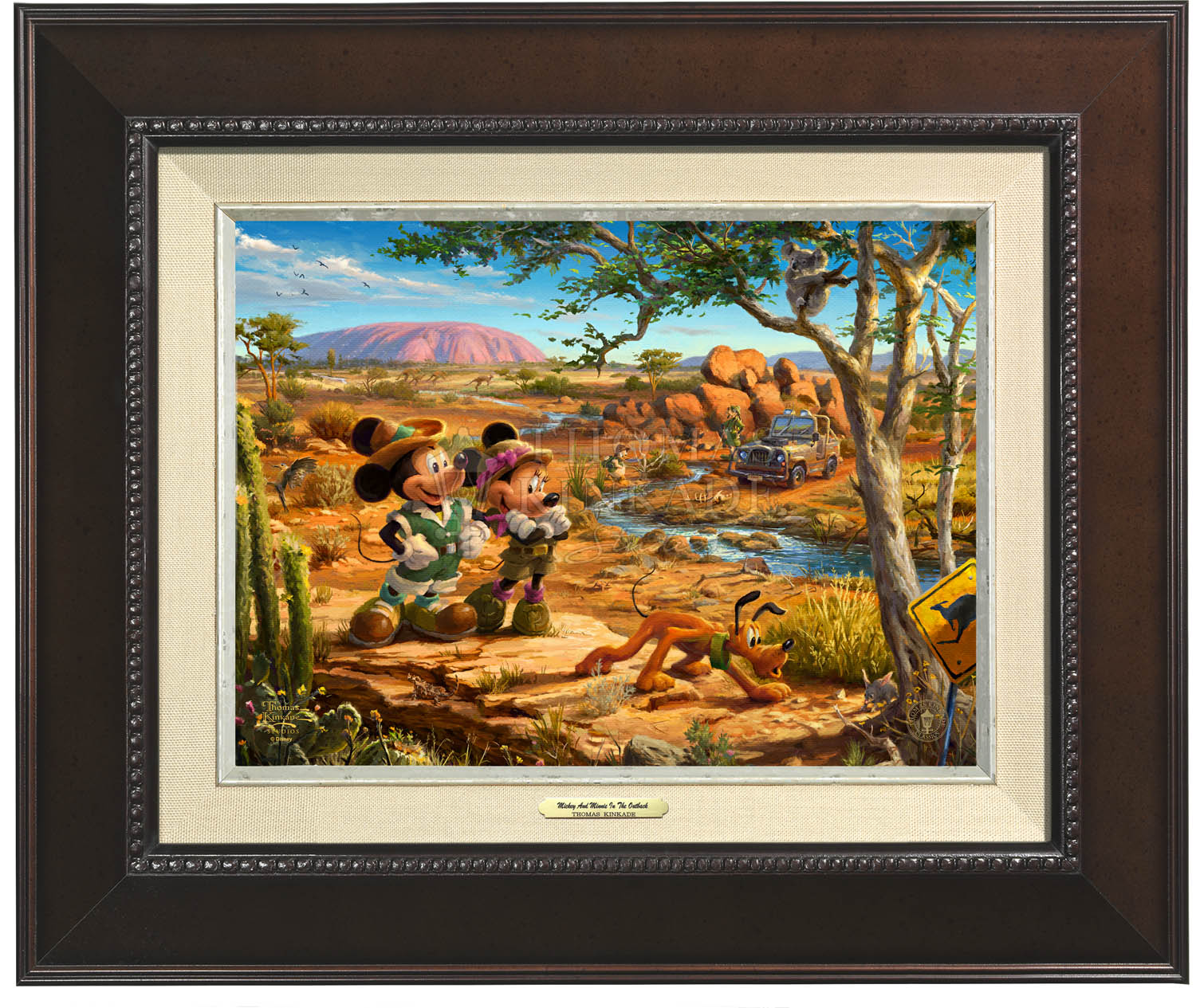 Thomas Kinkade 9" x 12" Framed Canvas Classics:"Disney Mickey and Minnie in the Outback"