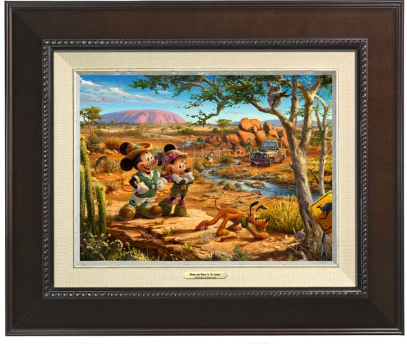 Thomas Kinkade 9" x 12" Framed Canvas Classics:"Disney Mickey and Minnie in the Outback"
