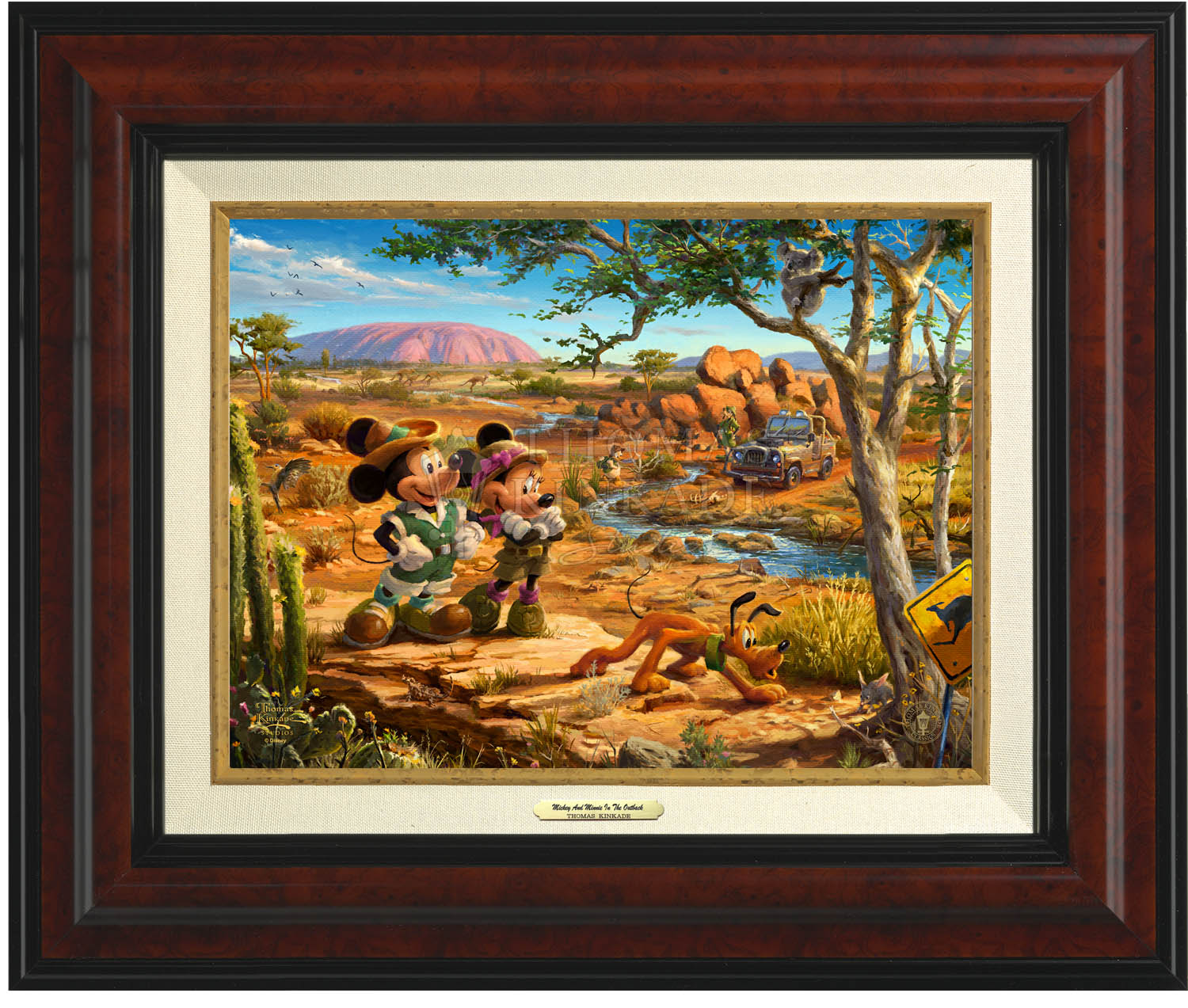 Thomas Kinkade 9" x 12" Framed Canvas Classics:"Disney Mickey and Minnie in the Outback"