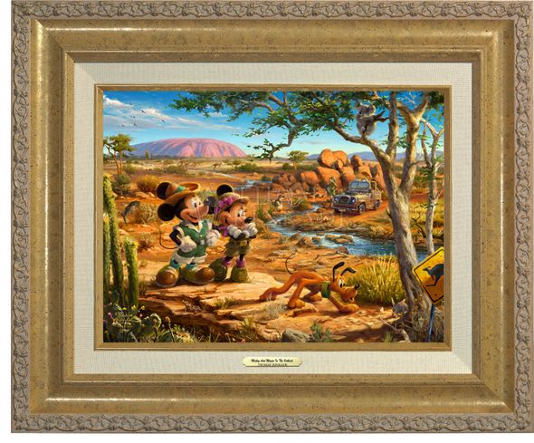 Thomas Kinkade 9" x 12" Framed Canvas Classics:"Disney Mickey and Minnie in the Outback"