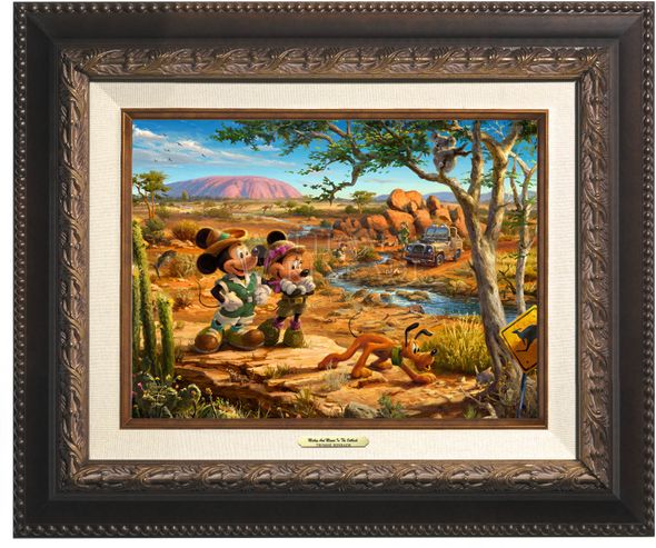Thomas Kinkade 9" x 12" Framed Canvas Classics:"Disney Mickey and Minnie in the Outback"