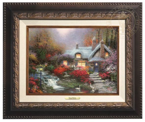 Thomas Kinkade 9" x 12" Framed Canvas Classics:"Evening at Swanbrooke Cottage, Thomashire"