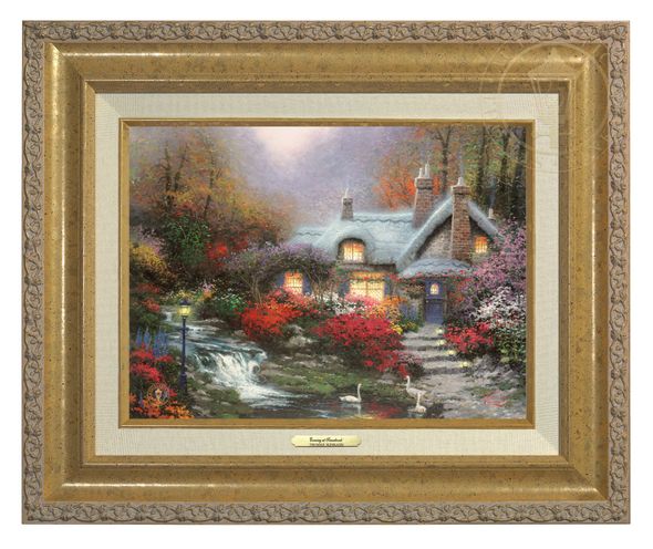 Thomas Kinkade 9" x 12" Framed Canvas Classics:"Evening at Swanbrooke Cottage, Thomashire"