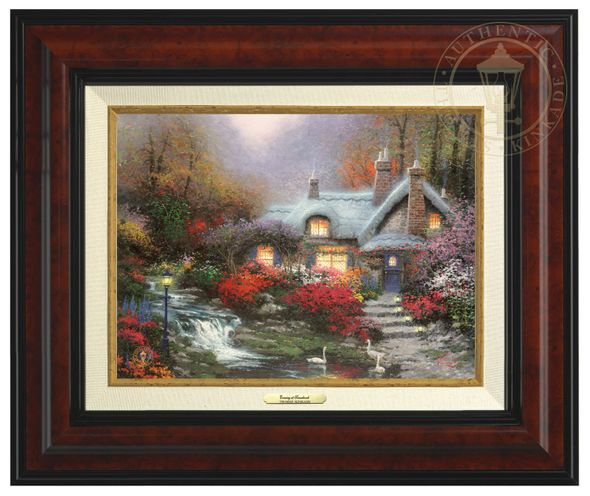 Thomas Kinkade 9" x 12" Framed Canvas Classics:"Evening at Swanbrooke Cottage, Thomashire"