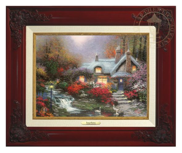 Thomas Kinkade 9" x 12" Framed Canvas Classics:"Evening at Swanbrooke Cottage, Thomashire"