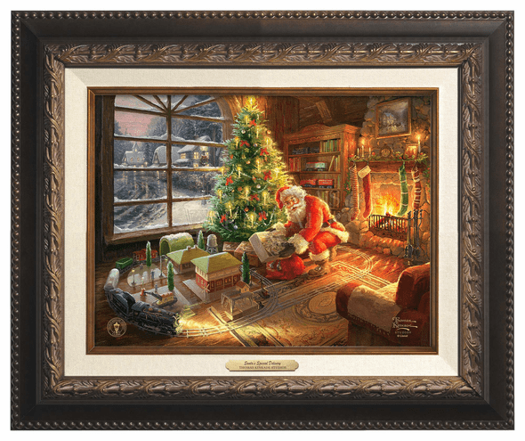 Thomas Kinkade 9" x 12" Framed Canvas Classics:"Santa's Special Delivery"