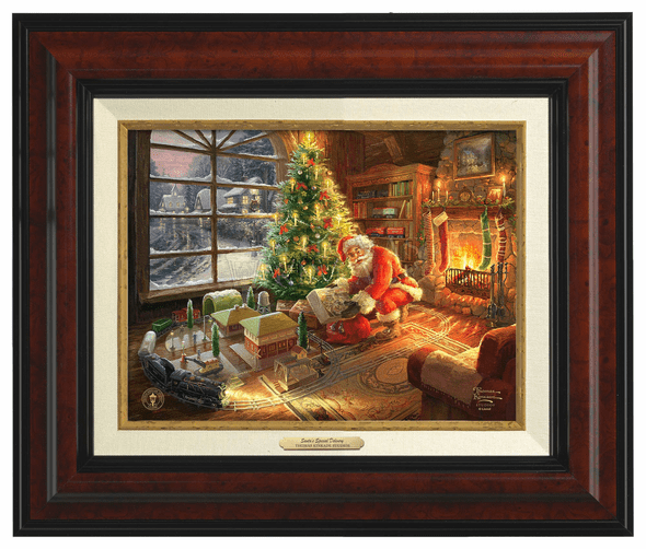 Thomas Kinkade 9" x 12" Framed Canvas Classics:"Santa's Special Delivery"