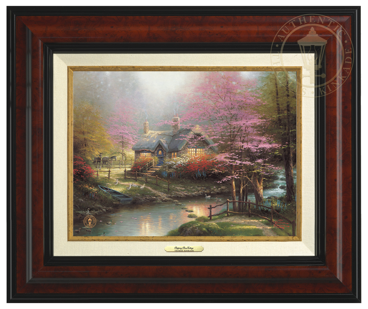 Thomas Kinkade 9" x 12" Framed Canvas Classics:"Stepping Stone Cottage"