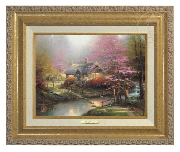 Thomas Kinkade 9" x 12" Framed Canvas Classics:"Stepping Stone Cottage"