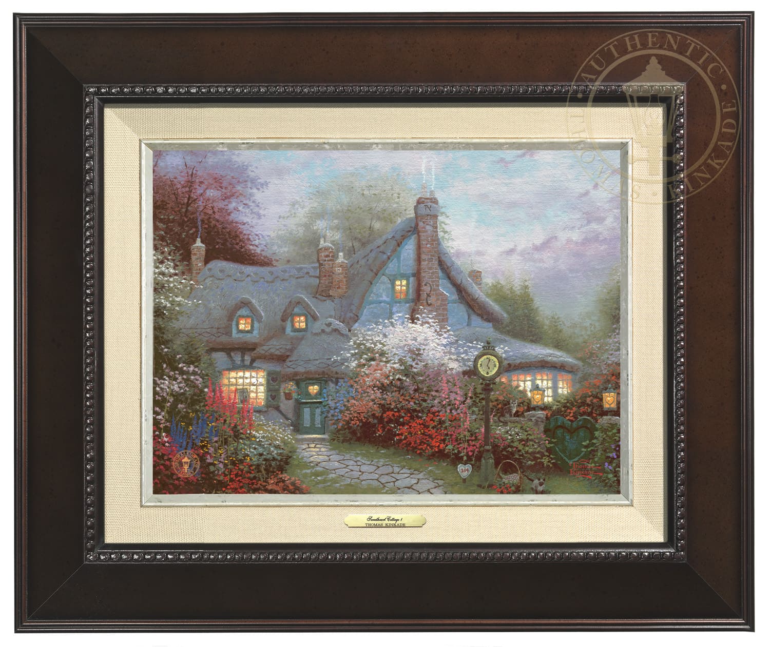 Thomas Kinkade 9" x 12" Framed Canvas Classics:"Sweetheart Cottage"