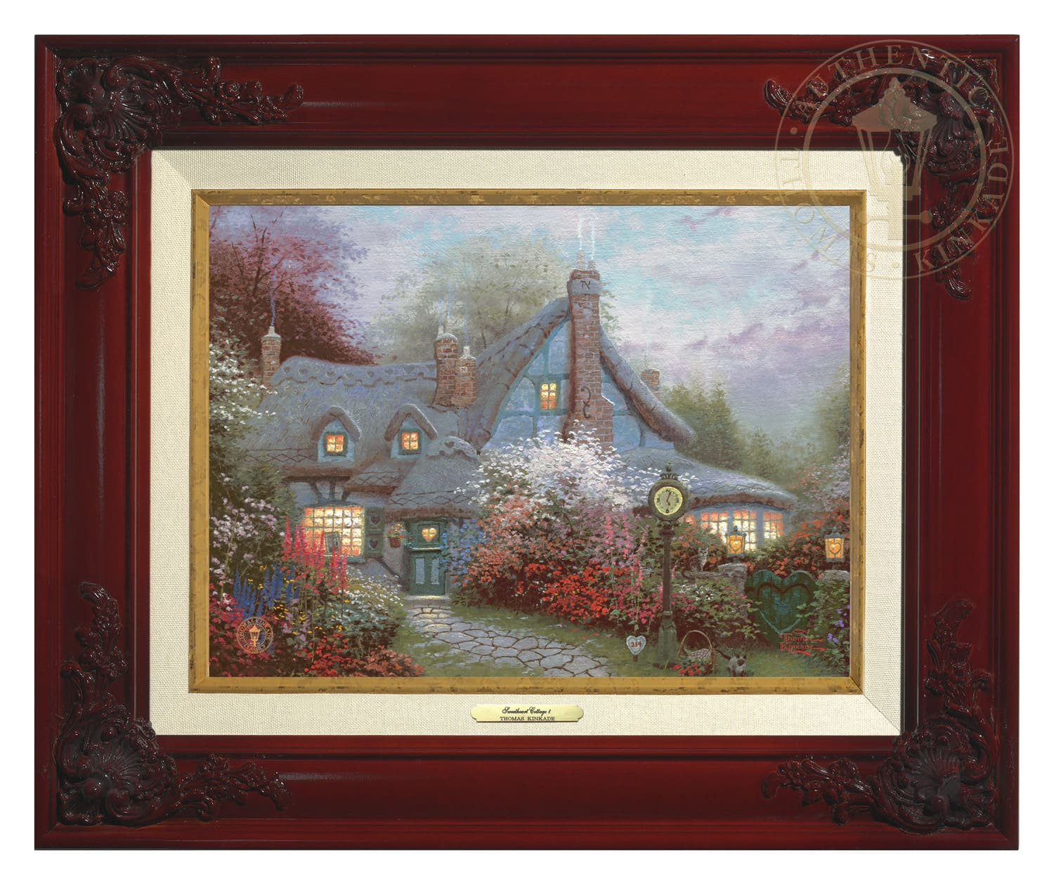 Thomas Kinkade 9" x 12" Framed Canvas Classics:"Sweetheart Cottage"