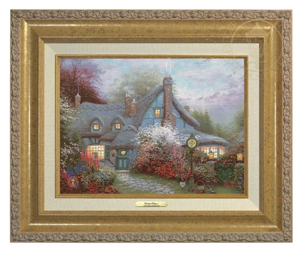 Thomas Kinkade 9" x 12" Framed Canvas Classics:"Sweetheart Cottage"