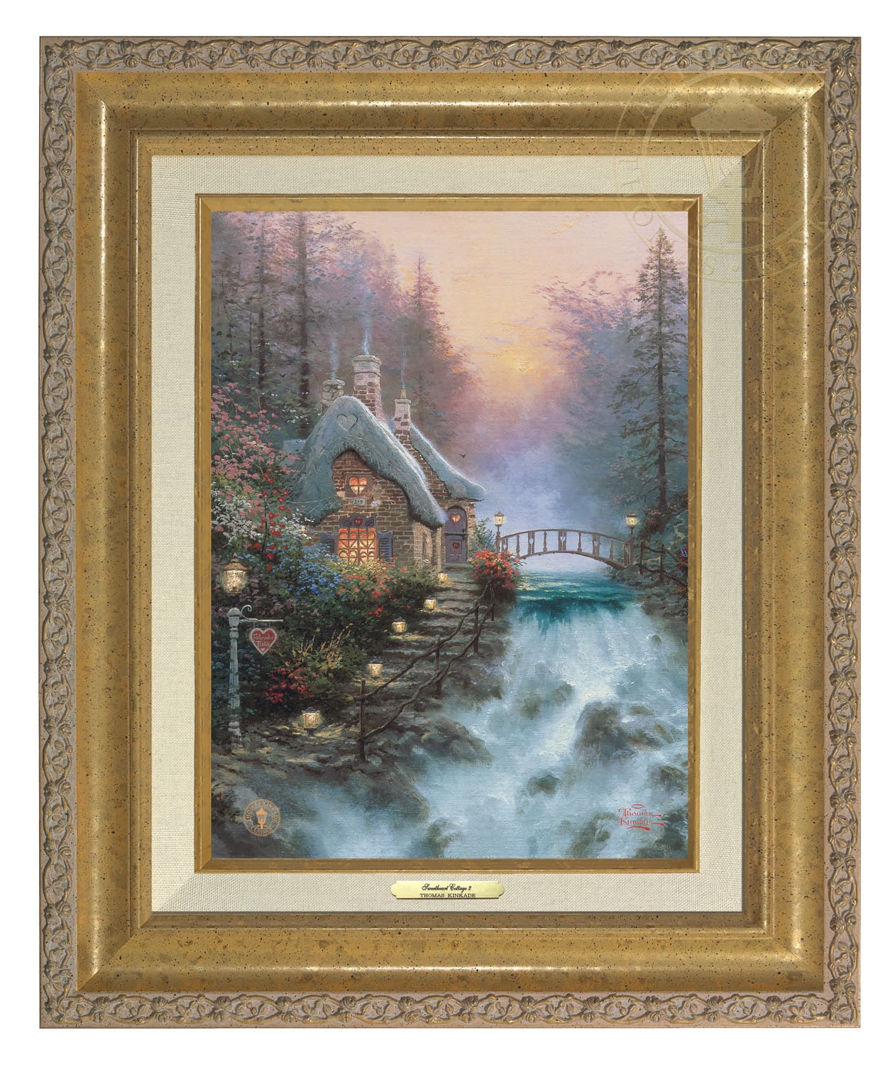 Thomas Kinkade 9" x 12" Framed Canvas Classics:"Sweetheart Cottage II"