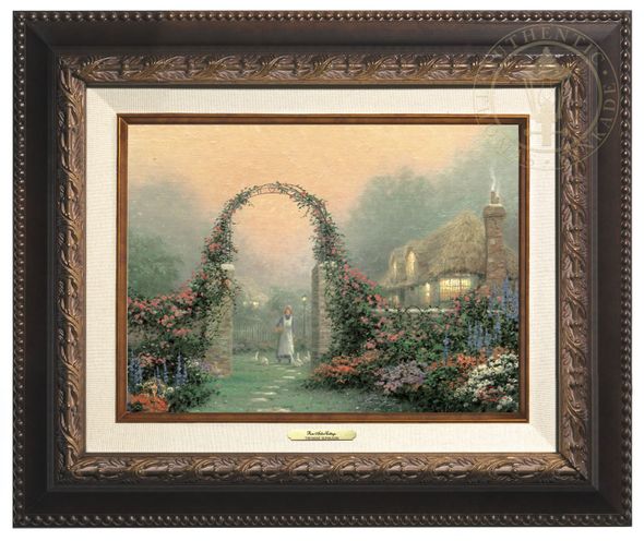 Thomas Kinkade 9" x 12" Framed Canvas Classics:"The Rose Arbor Cottage"
