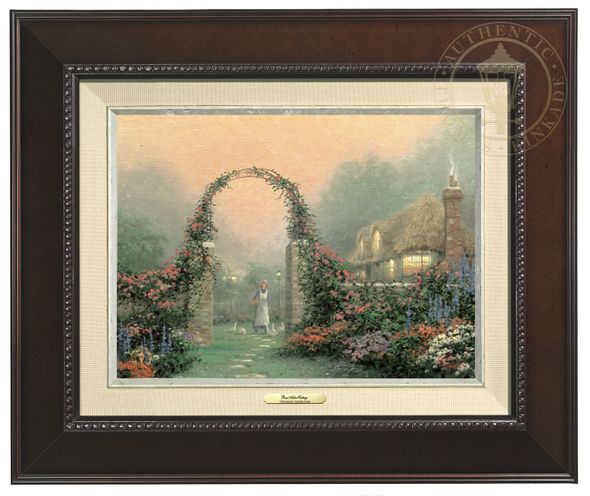 Thomas Kinkade 9" x 12" Framed Canvas Classics:"The Rose Arbor Cottage"