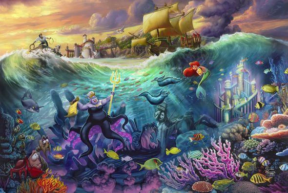 Thomas Kinkade Limited Edition Giclee Print:"Disney Ursula"