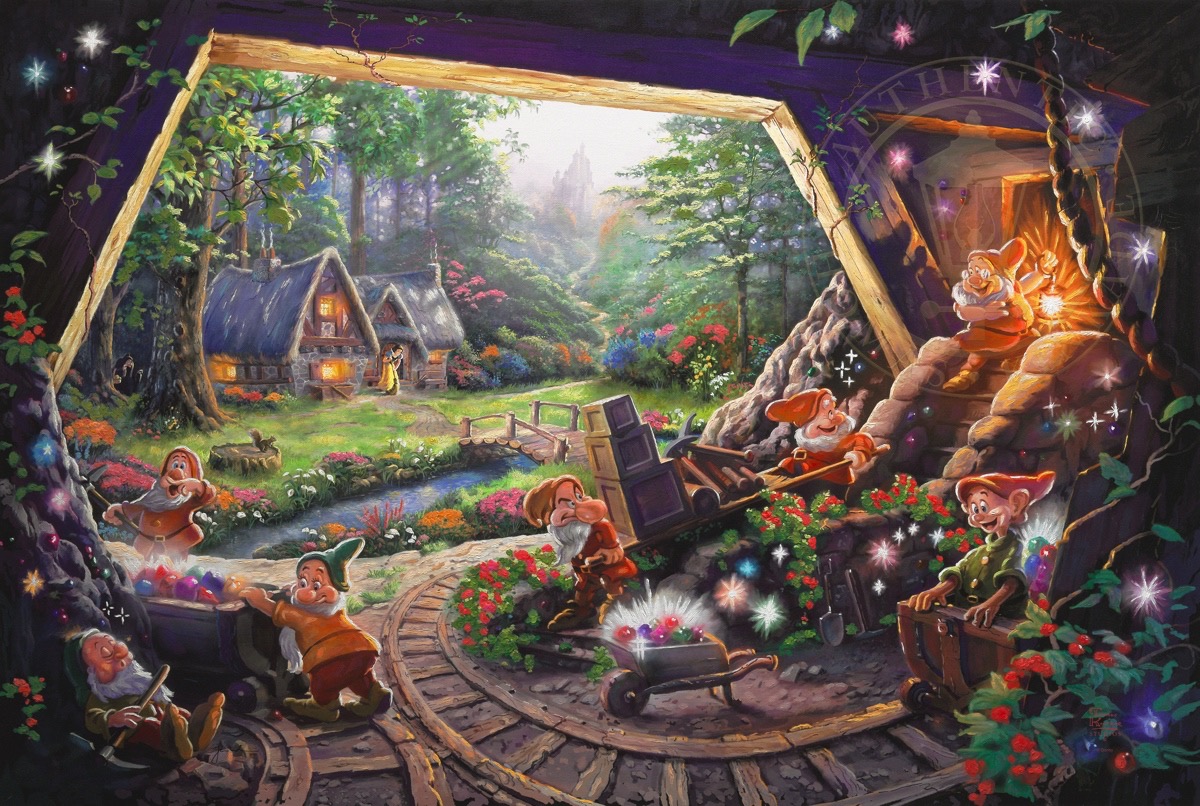 Thomas Kinkade Disney Limited Edition Giclee:"Snow White and the Seven Dwarfs"