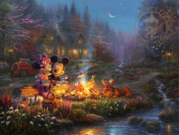 Thomas Kinkade Disney Limited Edition:"Sweetheart Campfire"