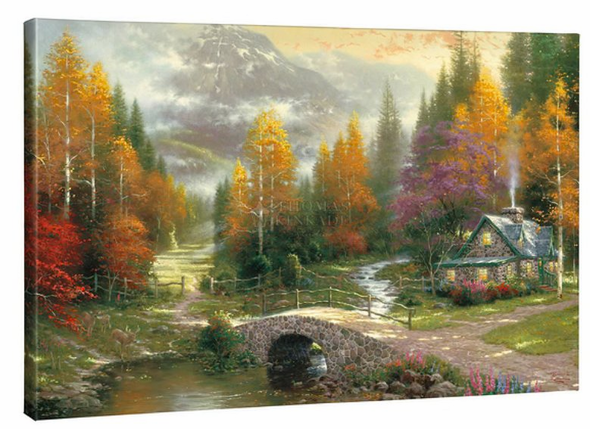 Thomas Kinkade 24x36 Gallery Wrapped Canvas:"Valley of Peace"