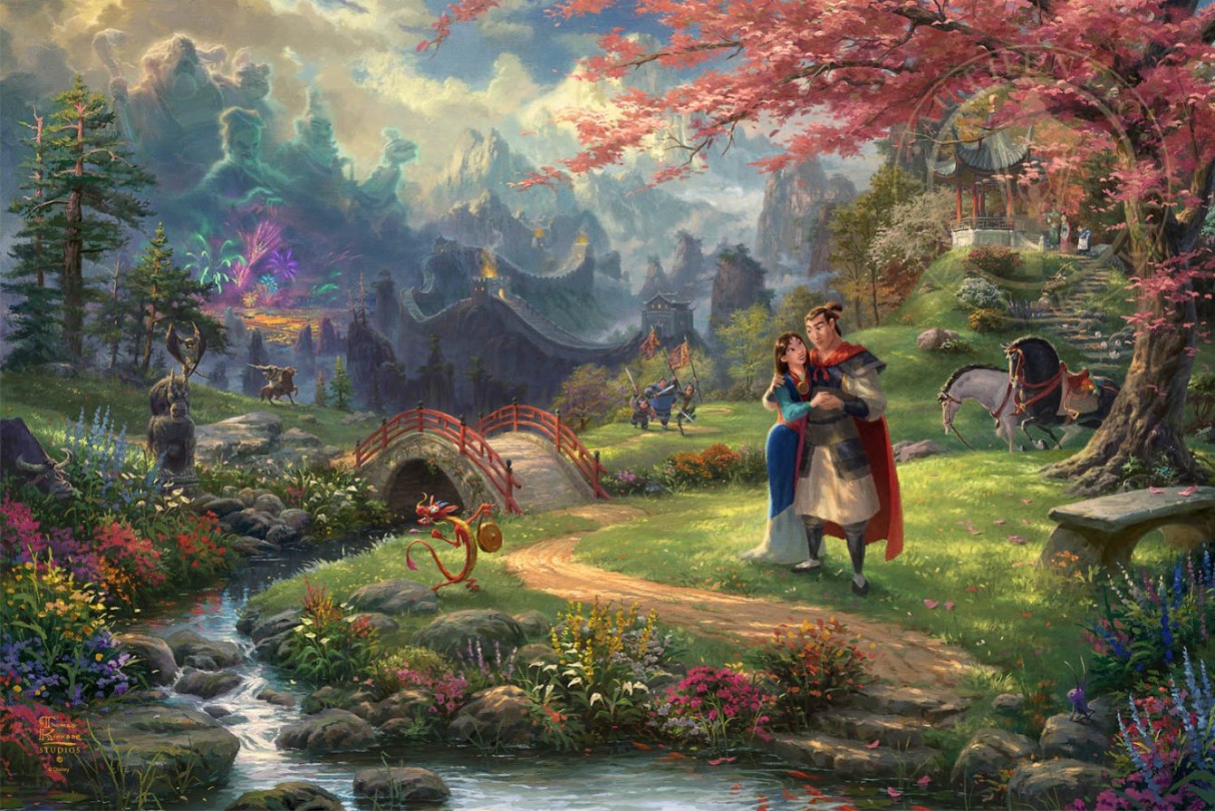 Thomas Kinkade Limited Edition Disney Dreams Fine Art Giclee:"Mulan"